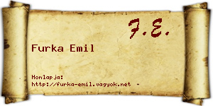 Furka Emil névjegykártya
